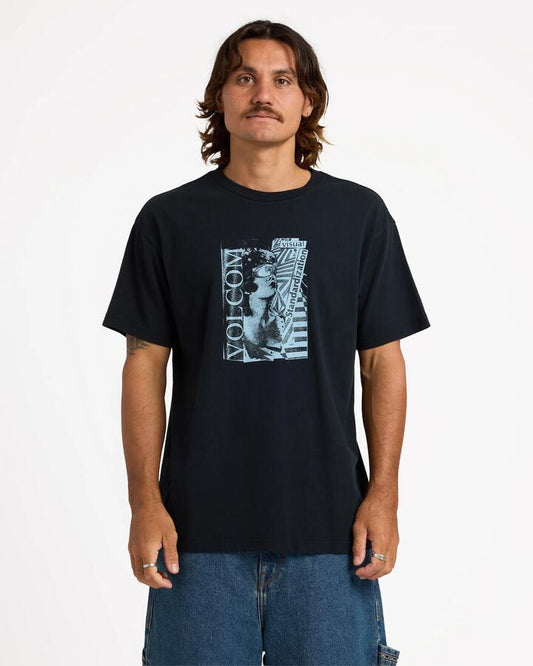 Image of a model wearing Tops. Product name - Surf Dive 'n Ski Mens Cocktail Long Sleeve T-Shirt Black in Black colour by brand - Surf Dive 'n Ski