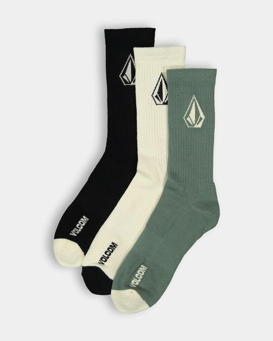 Image of Socks. Product name - Surf Dive 'n Ski Mens Full Stone Mix 3 Pack Crew Socks Army Green Combo in Army Green Combo colour by brand - Surf Dive 'n Ski