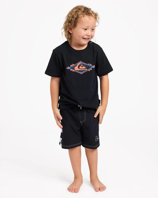 Image of T-Shirts. Product name - Surf Dive 'n Ski Boys 2-7 Corners T-Shirt Black in Black colour by brand - Surf Dive 'n Ski