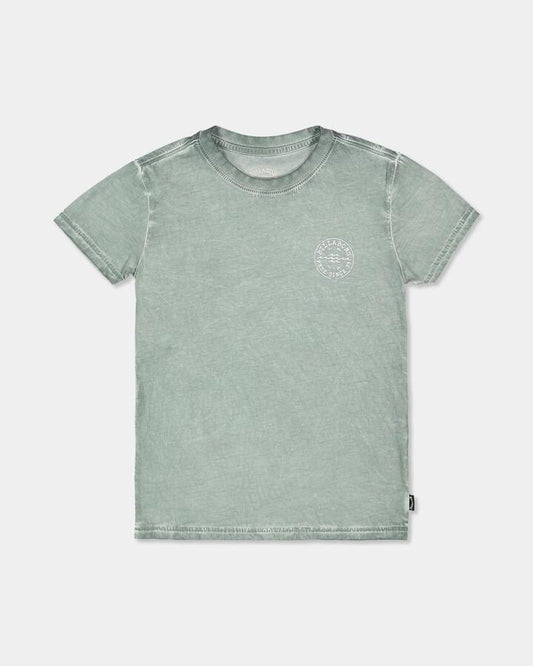 Image of T-Shirts. Product name - Surf Dive 'n Ski Boys 2-7 Groms Big Wave Daz T-Shirt Silt Green in Silt Green colour by brand - Surf Dive 'n Ski