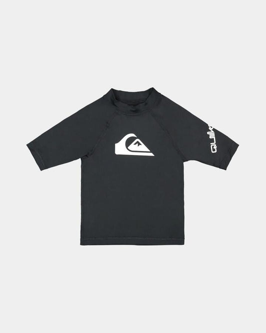 Image of Wetsuits. Product name - Quiksilver Boys 2-7 All Time Rashguard Anthracite in Anthracite colour by brand - Quiksilver