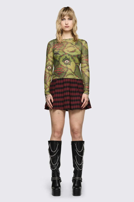 Image of a model wearing Skirts. Product name - Living Tartan Skirt in Multi colour by brand - Black Friday