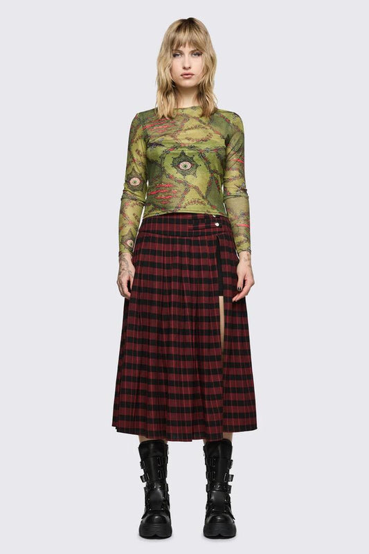 Image of a model wearing Skirts. Product name - Living Midi Skort in Multi colour by brand - Black Friday