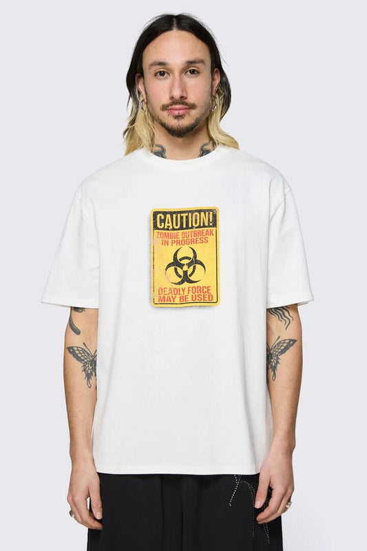 Image of T-Shirts. Product name - Turning Tee in Cream colour by brand - Black Friday