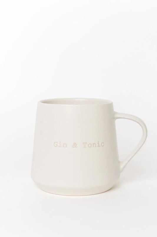 Image of Kitchen & Dining. Product name - Gin & Tonic Natural Mug in colour by brand - Willow & Mae