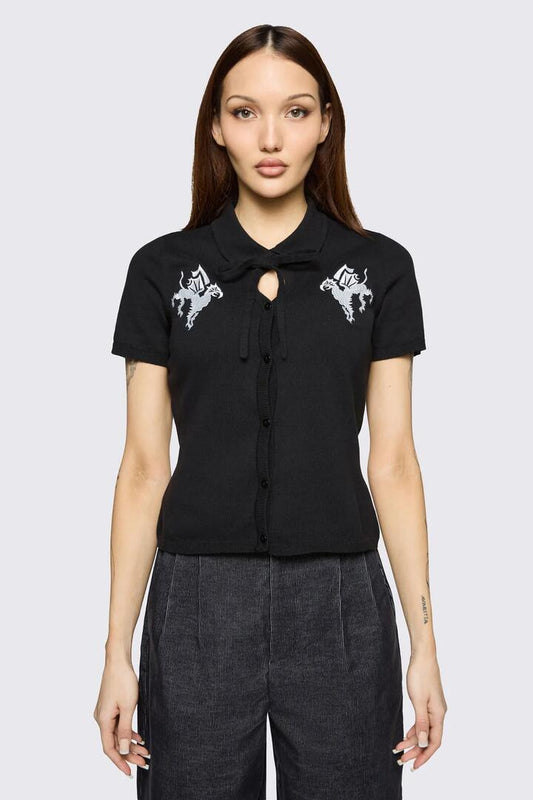 Image of Cardigans. Product name - Mythical Goth Cardigan in Black colour by brand - Black Friday