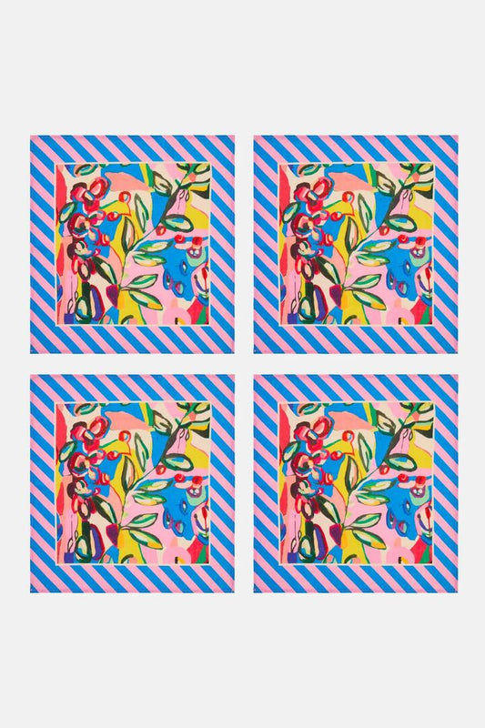 Image of Kitchen & Dining. Product name - Summer Vibes Napkin Set 4 in Print colour by brand - Gorman