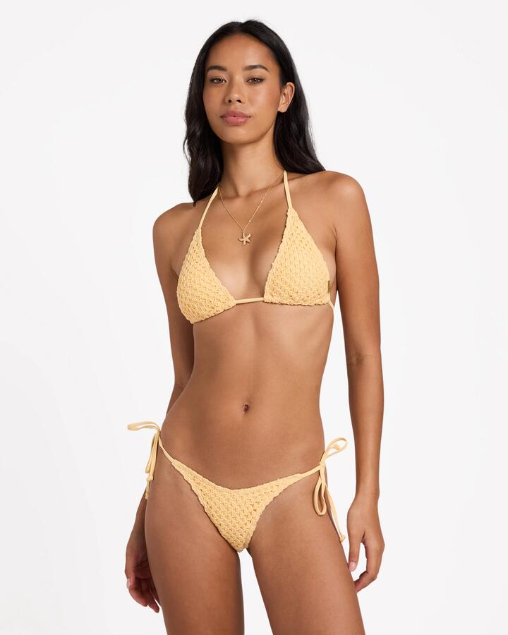 Image of Swimwear. Product name - Surf Dive 'n Ski Womens Twisted Tides Remi Tri Bikini Top Sunbeam in Sunbeam colour by brand - Surf Dive 'n Ski