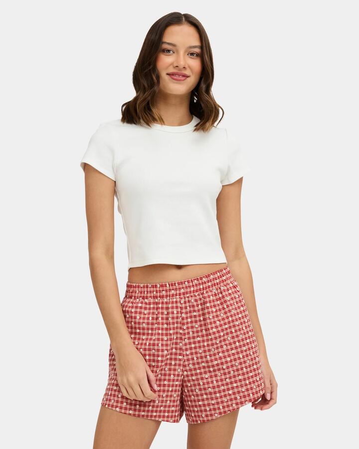 Image of T-Shirts. Product name - Nunui Womens Bandit Crop T-Shirt Summer White in Summer White colour by brand - Nunui