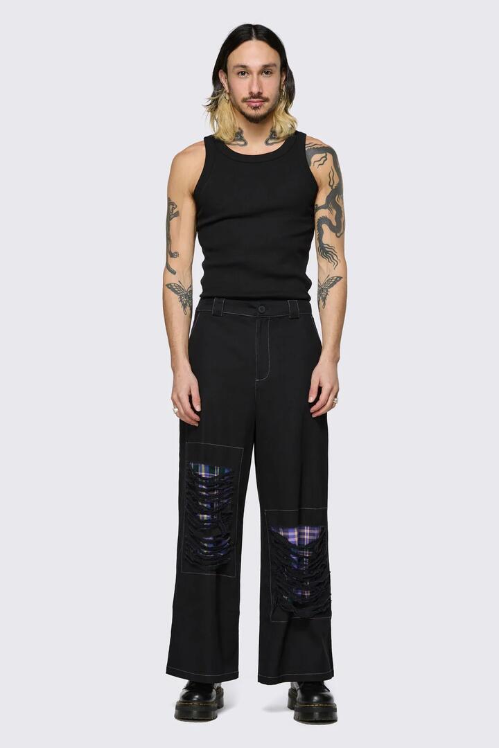 Image of Jeans. Product name - Stuck In Your Head Jeans in Black colour by brand - Black Friday