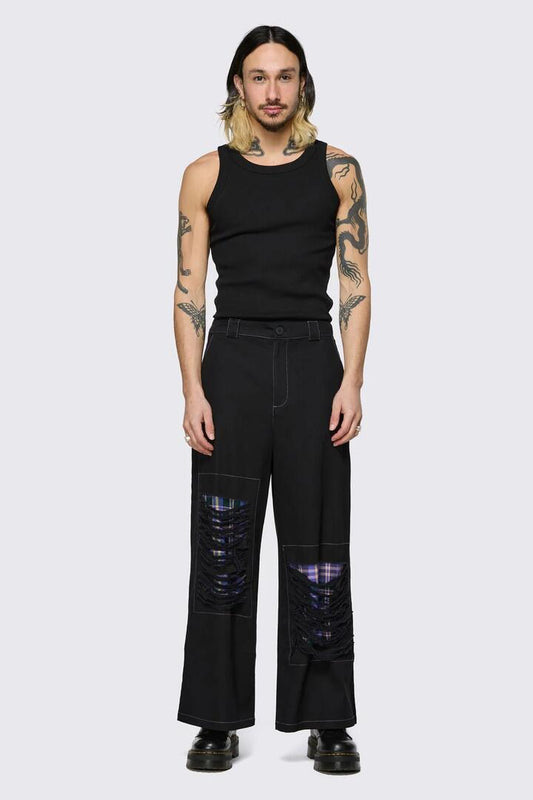 Image of Jeans. Product name - Stuck In Your Head Jeans in Black colour by brand - Black Friday
