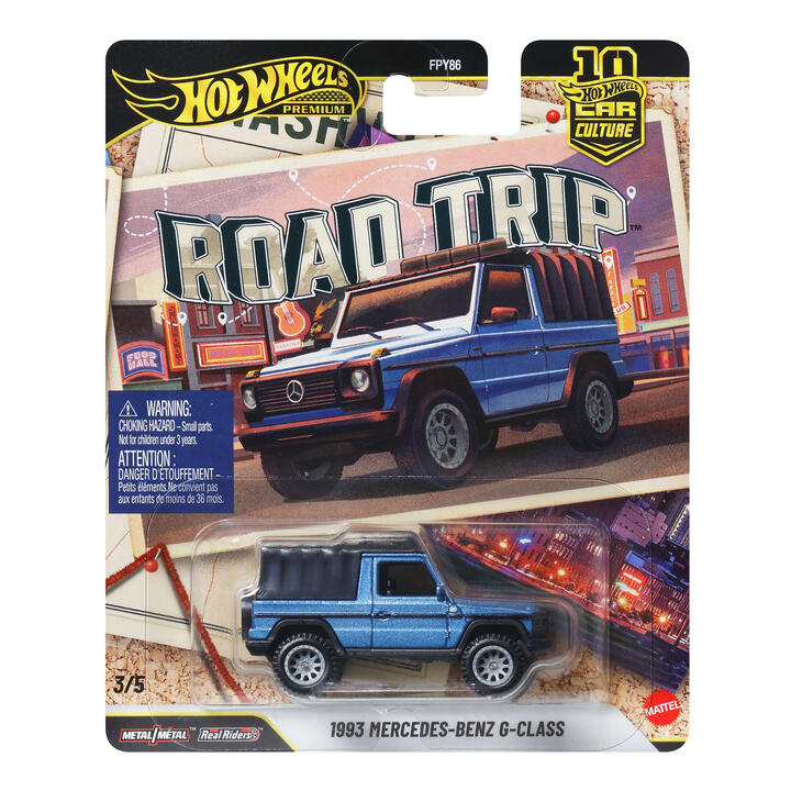 Image of Toy Cars. Product name - Hot Wheels Car Culture 1993 Mercedes-Benz G-Class Road Trip in colour by brand - Hot Wheels