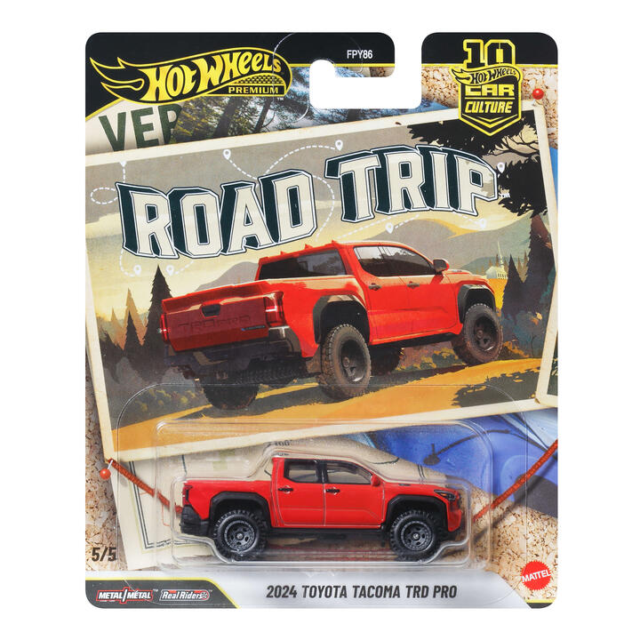 Image of Toy Cars. Product name - Hot Wheels Car Culture Premium 2024 Toyota Tacoma TRD PRO Road Trip in colour by brand - Hot Wheels