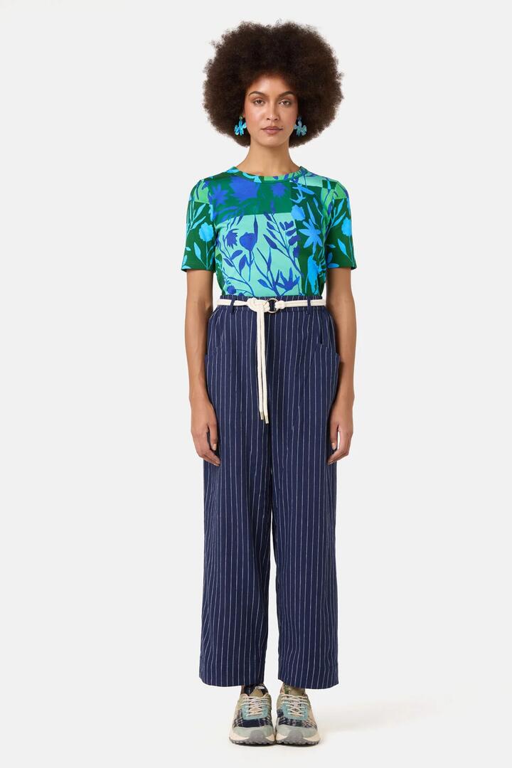 Image of a model wearing Pants. Product name - Archer Pant in Navy colour by brand - Gorman