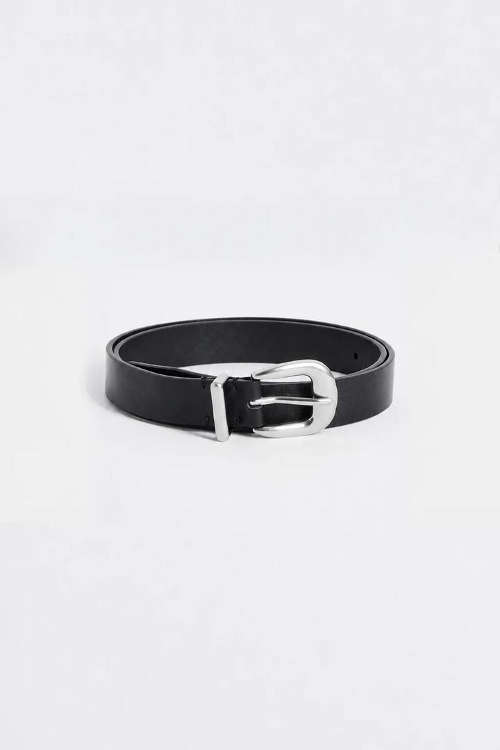 Image of Hair Accessories. Product name - Silver Buckle Black Leather Belt in Black colour by brand - Among the Brave