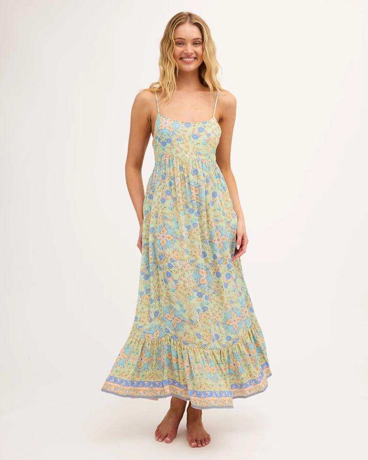 Image of Dresses. Product name - Surf Dive 'n Ski Womens Sunset Nomad Midi Dress Multi in Multi colour by brand - Surf Dive 'n Ski