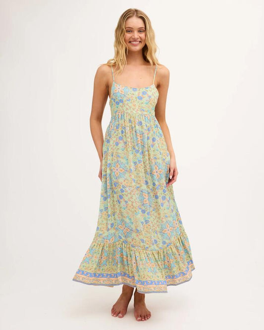 Image of Dresses. Product name - Surf Dive 'n Ski Womens Sunset Nomad Midi Dress Multi in Multi colour by brand - Surf Dive 'n Ski