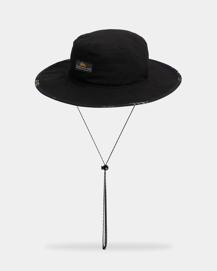 Image of Hats. Product name - Surf Dive 'n Ski Mens Lay Day Canvas Bucket Hat Black in Black colour by brand - Surf Dive 'n Ski