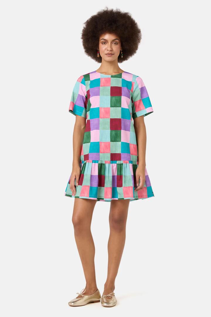 Image of Dresses. Product name - Sunspill Check Ruffle Dress in Print colour by brand - Gorman