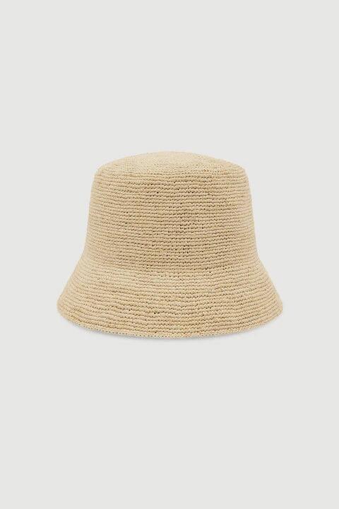 Image of Hats. Product name - Raffia Natural Short Brim Bucket Hat in colour by brand - Assembly Label