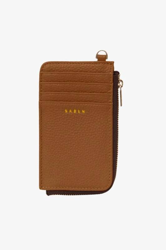Image of Wallets & Money Clips. Product name - Winona Tan Leather Card Holder in Tan colour by brand - Saben