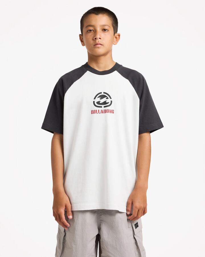 Image of T-Shirts. Product name - Billabong Boys 8-16 Boys Spec 73 Raglan T-Shirt Fog in Fog colour by brand - Billabong