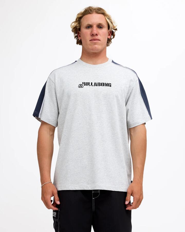 Image of T-Shirts. Product name - Billabong Mens Spec 73 Og Iconic T-Shirt Light Grey Heather in Light Grey Heather colour by brand - Billabong