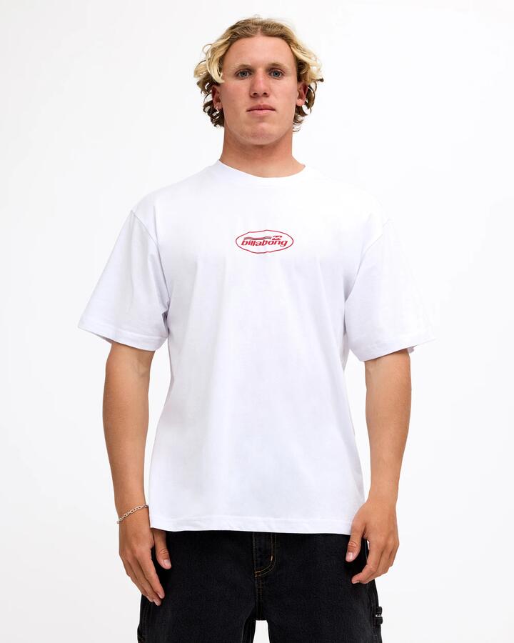 Image of T-Shirts. Product name - Billabong Mens Front Beach T-Shirt White in White colour by brand - Billabong