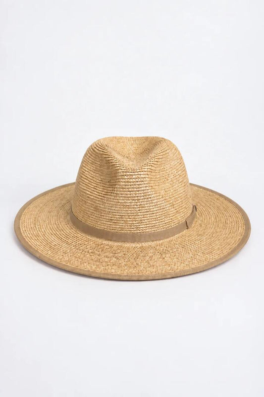 Image of Hats. Product name - Clara Raffia Braid Natural Ribbon Panama Hat in colour by brand - Among the Brave