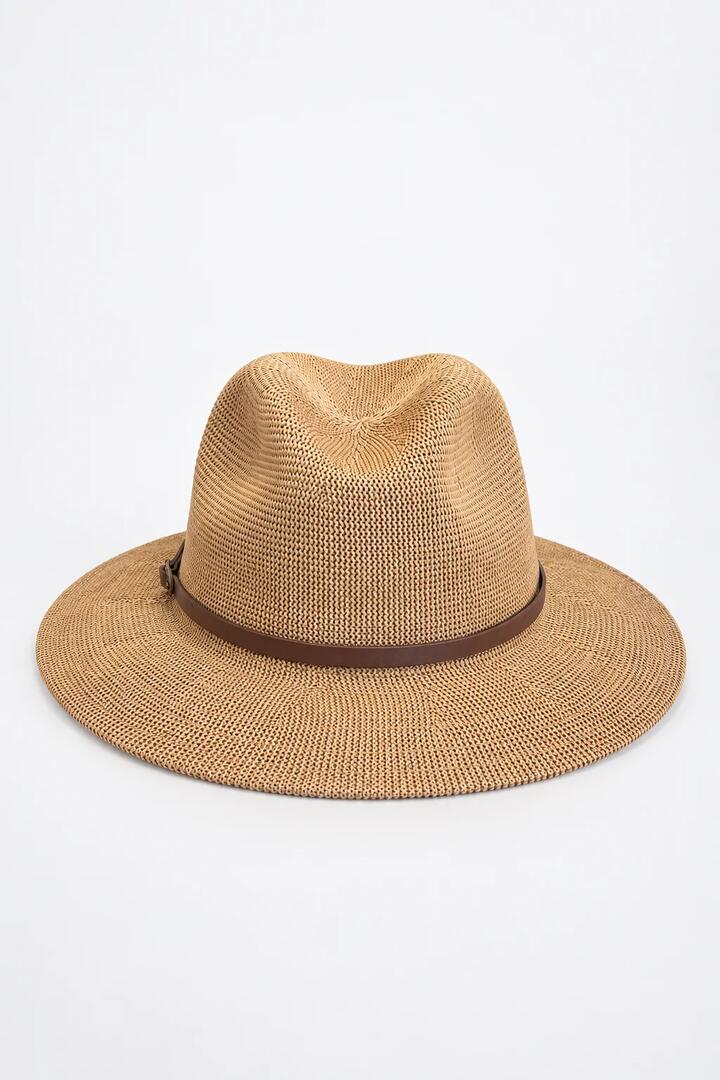 Image of Hats. Product name - Sutton Caramel Brown Band Panama Hat in Brown colour by brand - Among the Brave