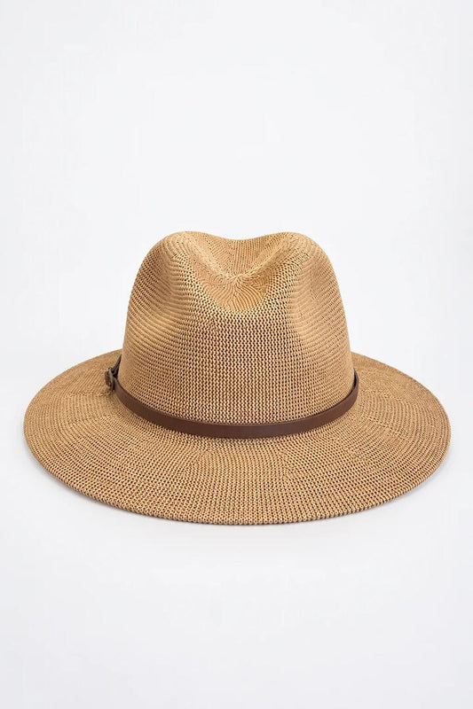 Image of Hats. Product name - Sutton Caramel Brown Band Panama Hat in Brown colour by brand - Among the Brave