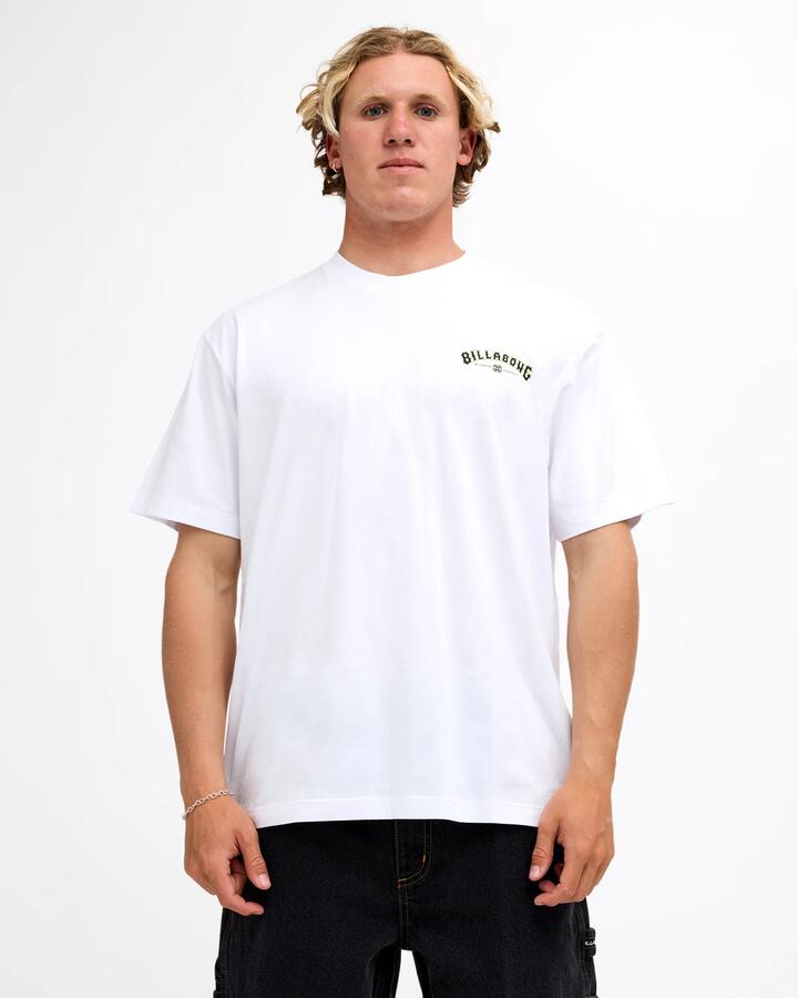 Image of T-Shirts. Product name - Billabong Mens Chrome Arch T-Shirt White in White colour by brand - Billabong