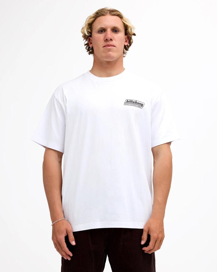Image of T-Shirts. Product name - Billabong Mens Walled T-Shirt White in White colour by brand - Billabong