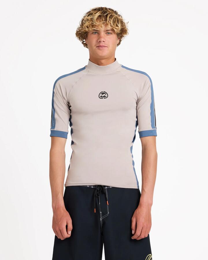 Image of Wetsuits. Product name - Billabong Mens Spec 73 Panel Upf 50 Rashguard Ash in Ash colour by brand - Billabong