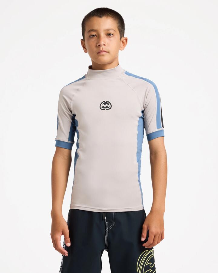 Image of Wetsuits. Product name - Billabong Boys 8-16 Boys Spec 73 Upf 50 Rashguard Ash in Ash colour by brand - Billabong