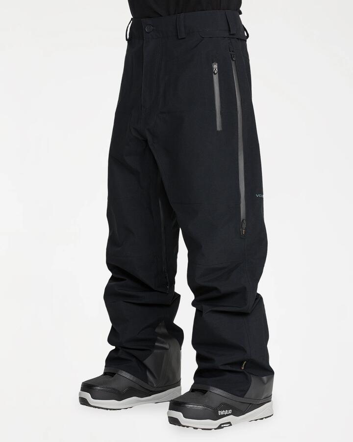 Image of a model wearing Pants. Product name - Volcom Mens Guch Gore-Tex Pants Black in Black colour by brand - Volcom