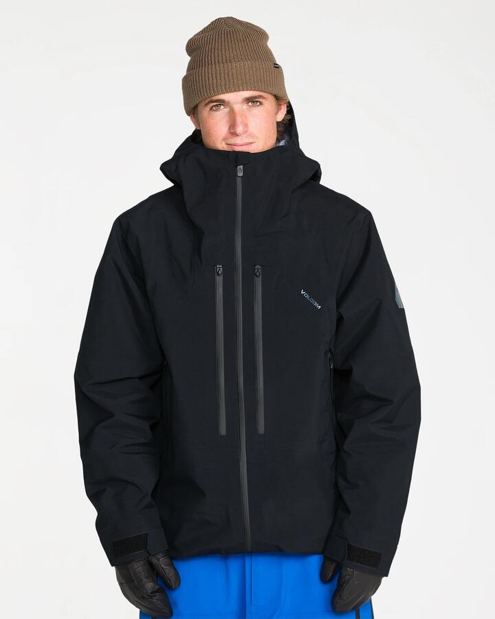Image of Coats & Jackets. Product name - Volcom Mens Guch Gore-Tex Pro Jacket Black in Black colour by brand - Volcom