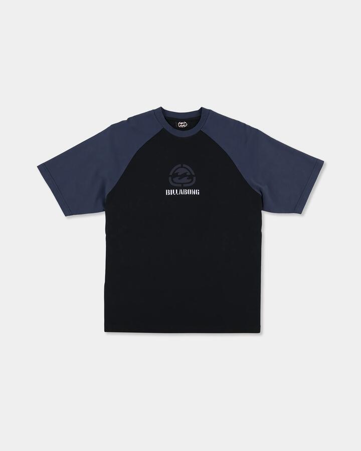 Image of Shirts. Product name - Billabong Mens Spec 73 Raglan Short Sleeve Shirt Black in Black colour by brand - Billabong