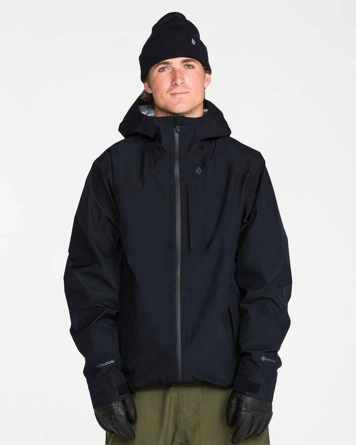 Image of Coats & Jackets. Product name - Volcom Mens Tester 3L Gore-Tex Jacket Black in Black colour by brand - Volcom