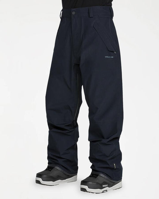 Image of a model wearing Pants. Product name - Volcom Mens Test Gore-Tex Pants Black in Black colour by brand - Volcom