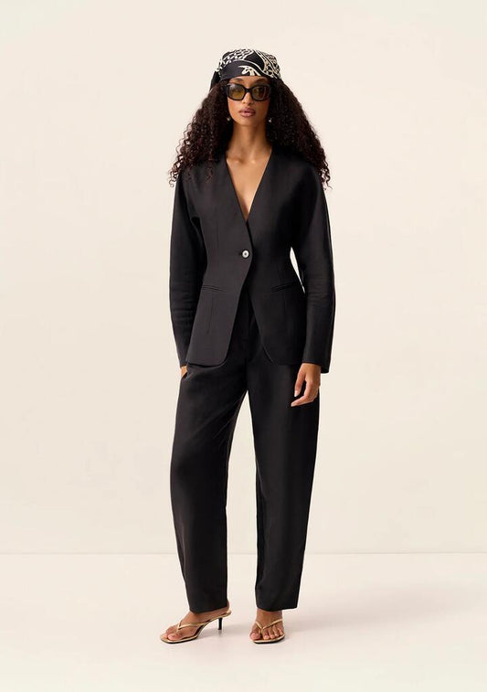 Image of a model wearing Outerwear. Productname: Cecilia Blazer in Black colour by brand - MOS The Label