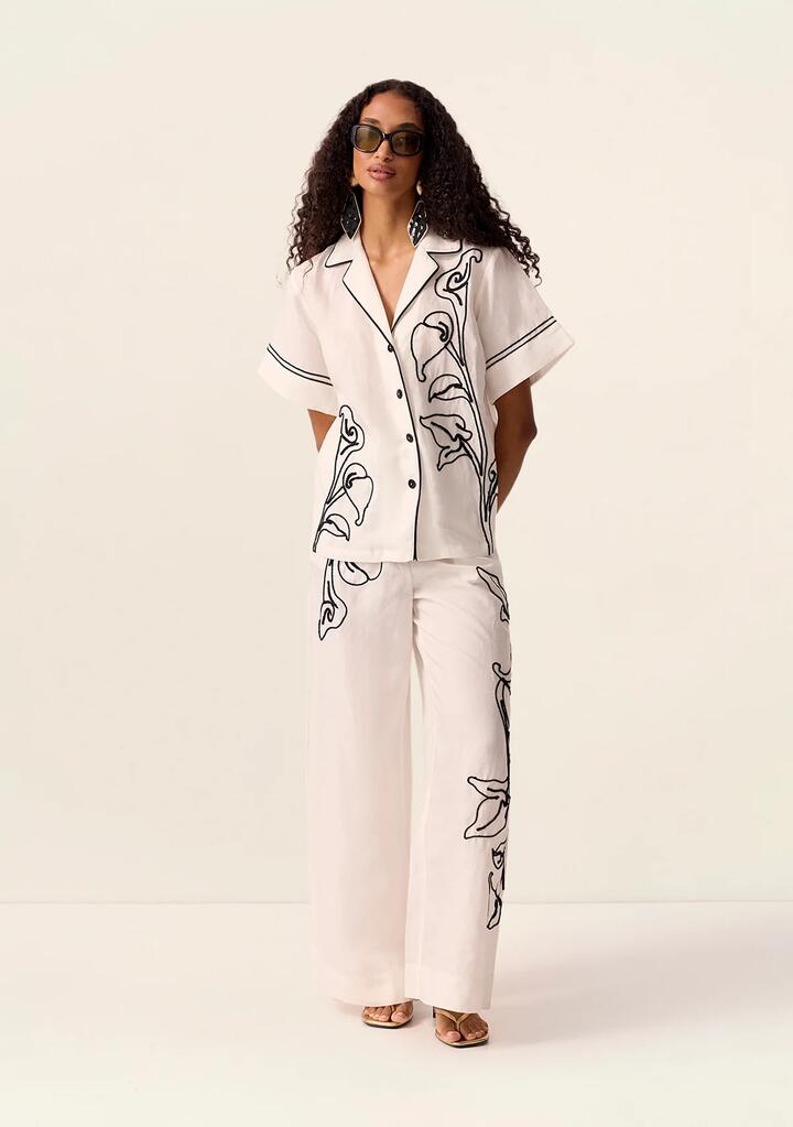 Image of Shirts. Productname: Lily Embroidery Shirt in Ivory colour by brand - MOS The Label