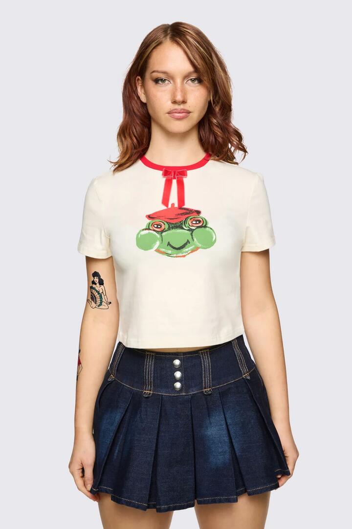 Image of T-Shirts. Product name - Bonnet Cutie Tee in White colour by brand - Dangerfield