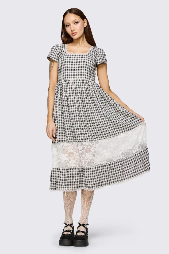 Image of Dresses. Product name - Darling Gingham Dress in Black/White colour by brand - Dangerfield