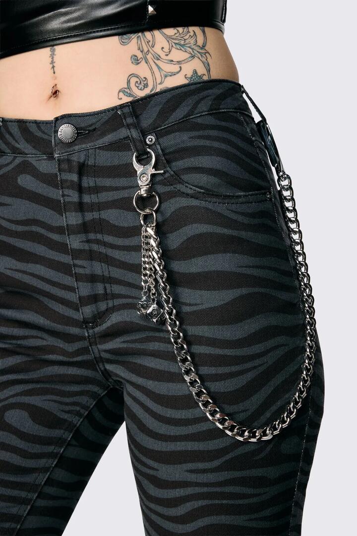 Image of Necklaces. Product name - Roll The Dice Jean Chain in Silver colour by brand - Dangerfield