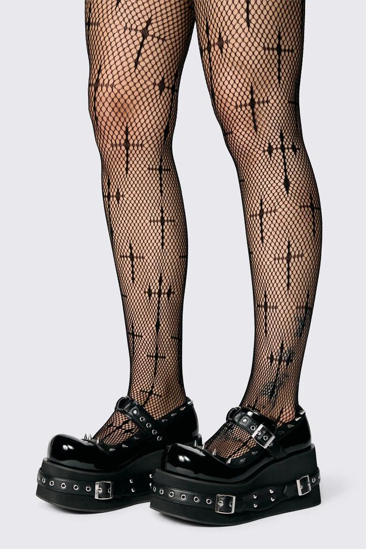 Image of Lingerie. Product name - Crosses Fishnets in Black colour by brand - Black Friday