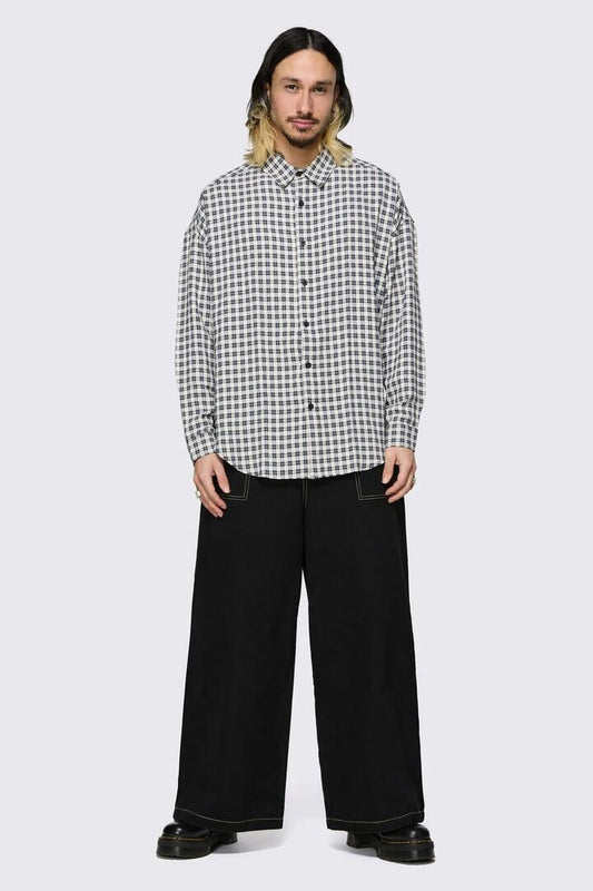 Image of Shirts. Product name - Darling Gingham Shirt in Black/White colour by brand - Dangerfield