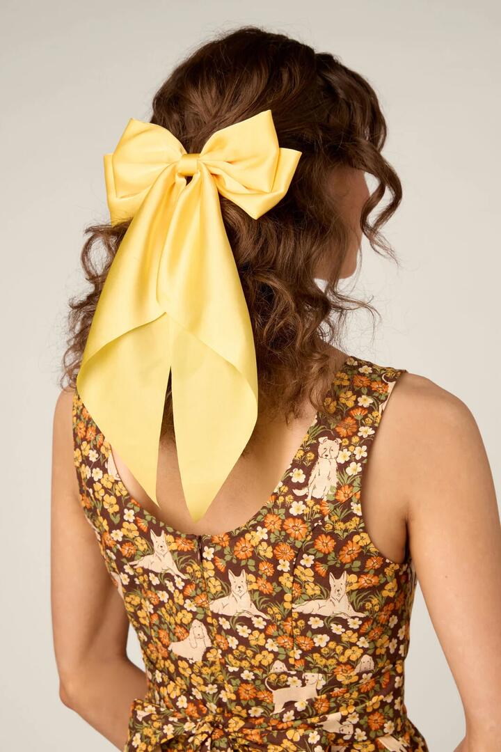 Image of Hair Accessories. Product name - Satin Bow Barrette Hair Clip in Green colour by brand - Princess Highway