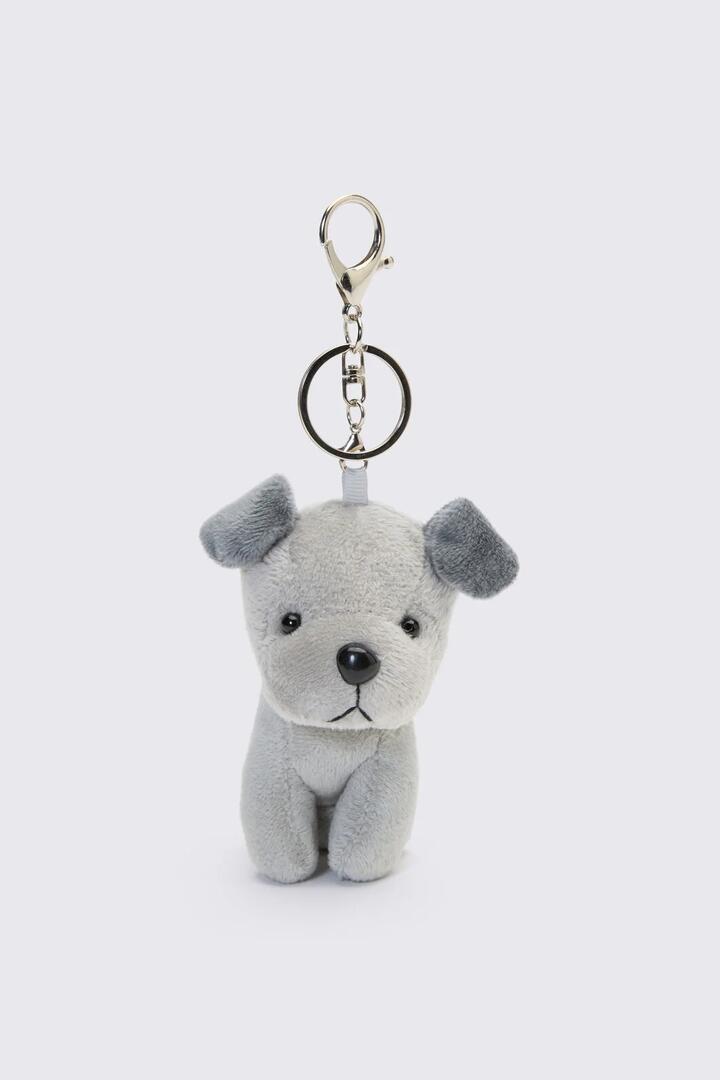 Image of Charms. Product name - Grey Sweet Dog Bag Charm in Grey colour by brand - Princess Highway