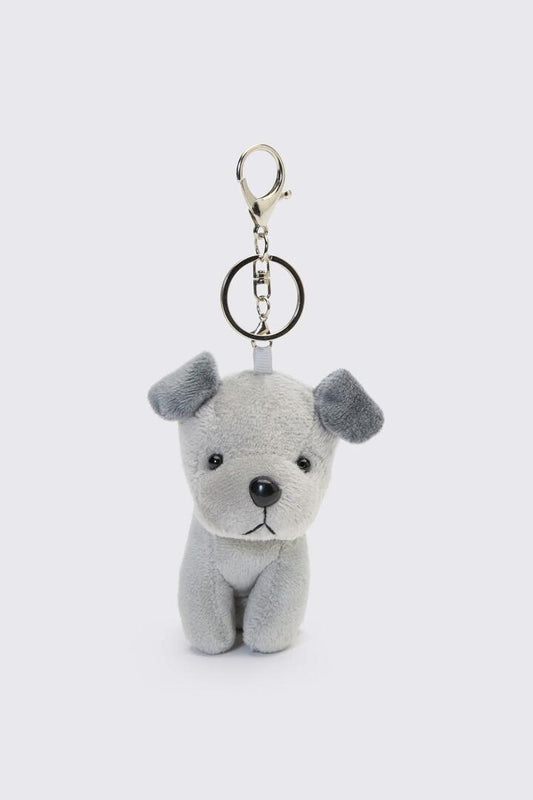 Image of Charms. Product name - Grey Sweet Dog Bag Charm in Grey colour by brand - Princess Highway